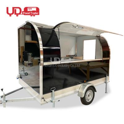 Food Catering Trailer Burger Vans Hot Dog Taco Truck Stainless Steel Round Food Cart Small Food Trailer