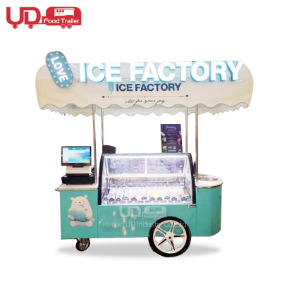 Outdoor Sale Candy Cart Mobile Mini Trailer Juice Milk Hot Dog Trolley Ice Cream Push Cart